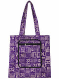 African-Print Shopping Bag — Kumasi Purple