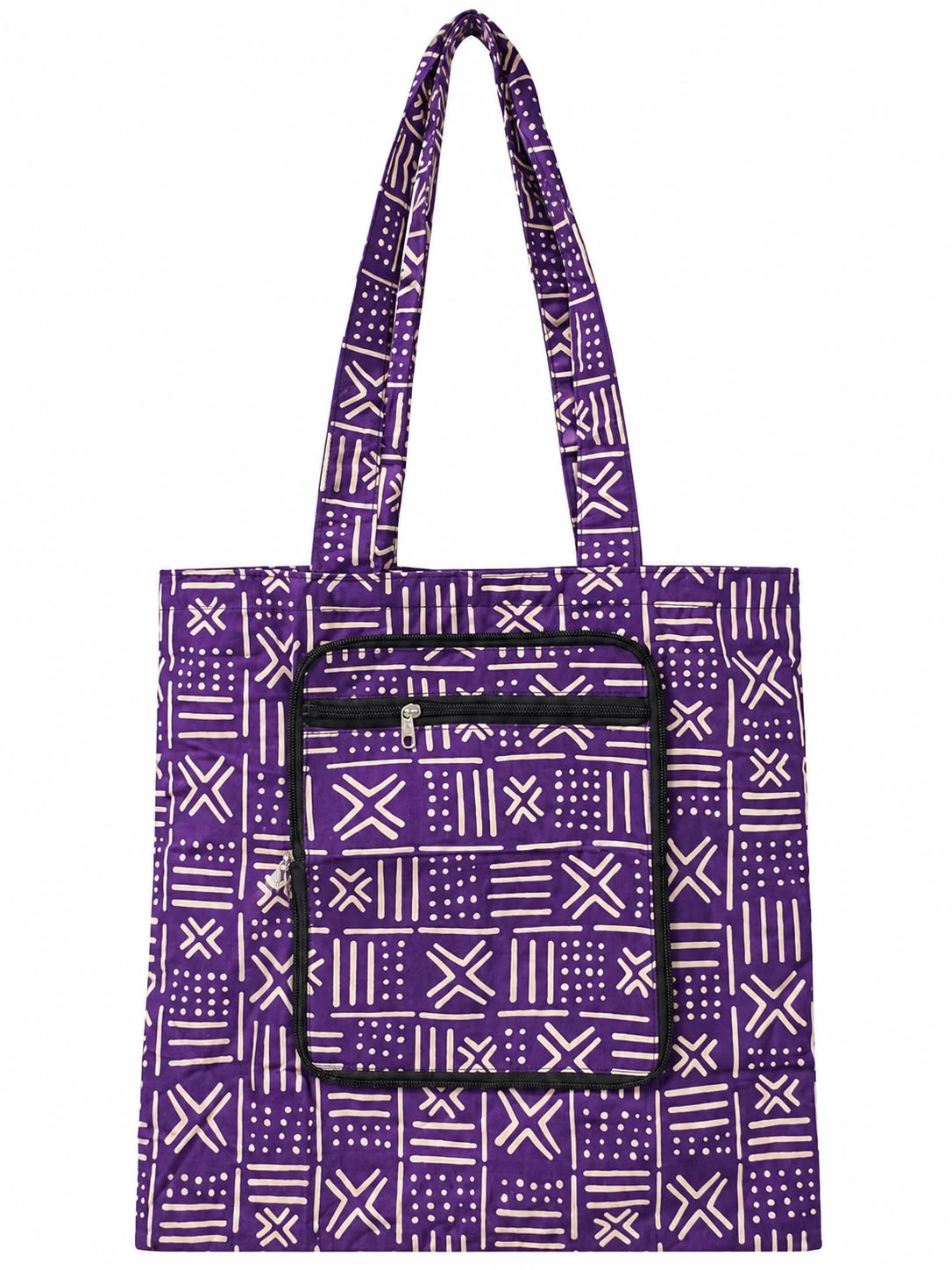 African-Print Shopping Bag — Kumasi Purple