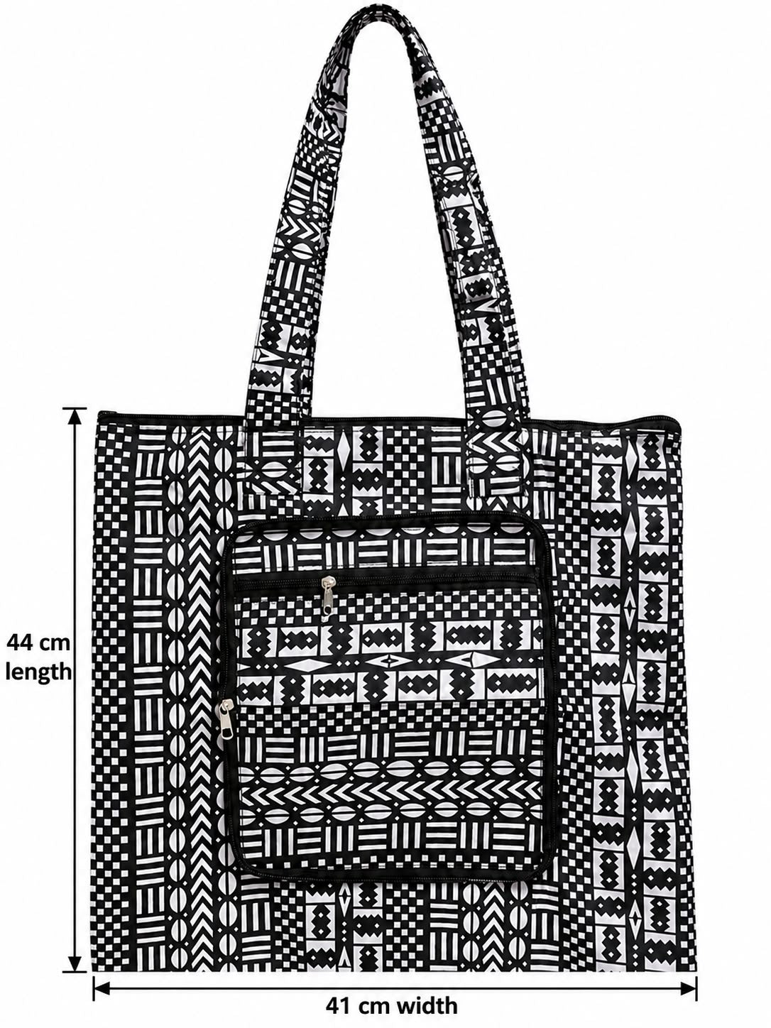 Ananse Weave shopping bag measuring 41 cm wide and 44 cm tall excluding handles