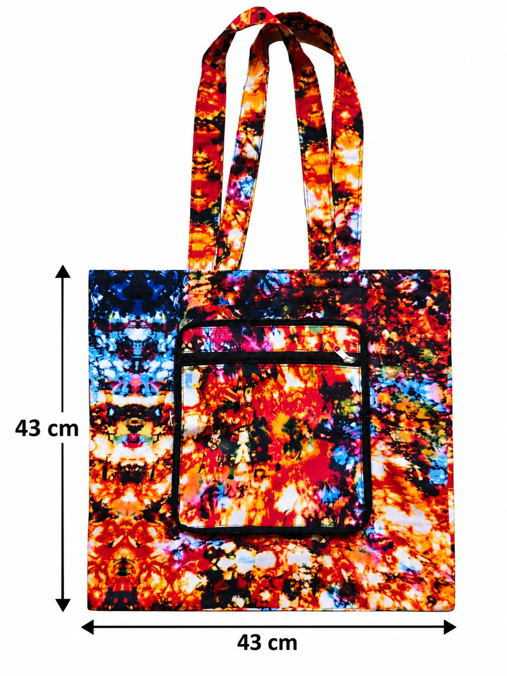 Sunset Mosaic bag measuring 43 cm wide and 43 cm high