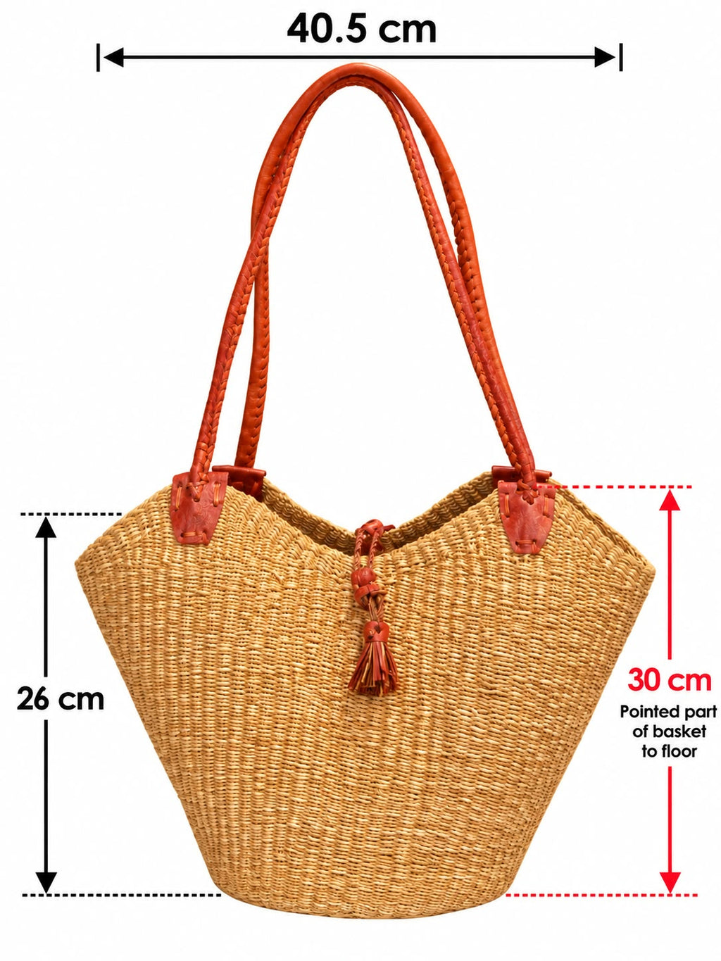 Elmina Sands medium basket with dimensions 40.5 cm wide and 30 cm tall