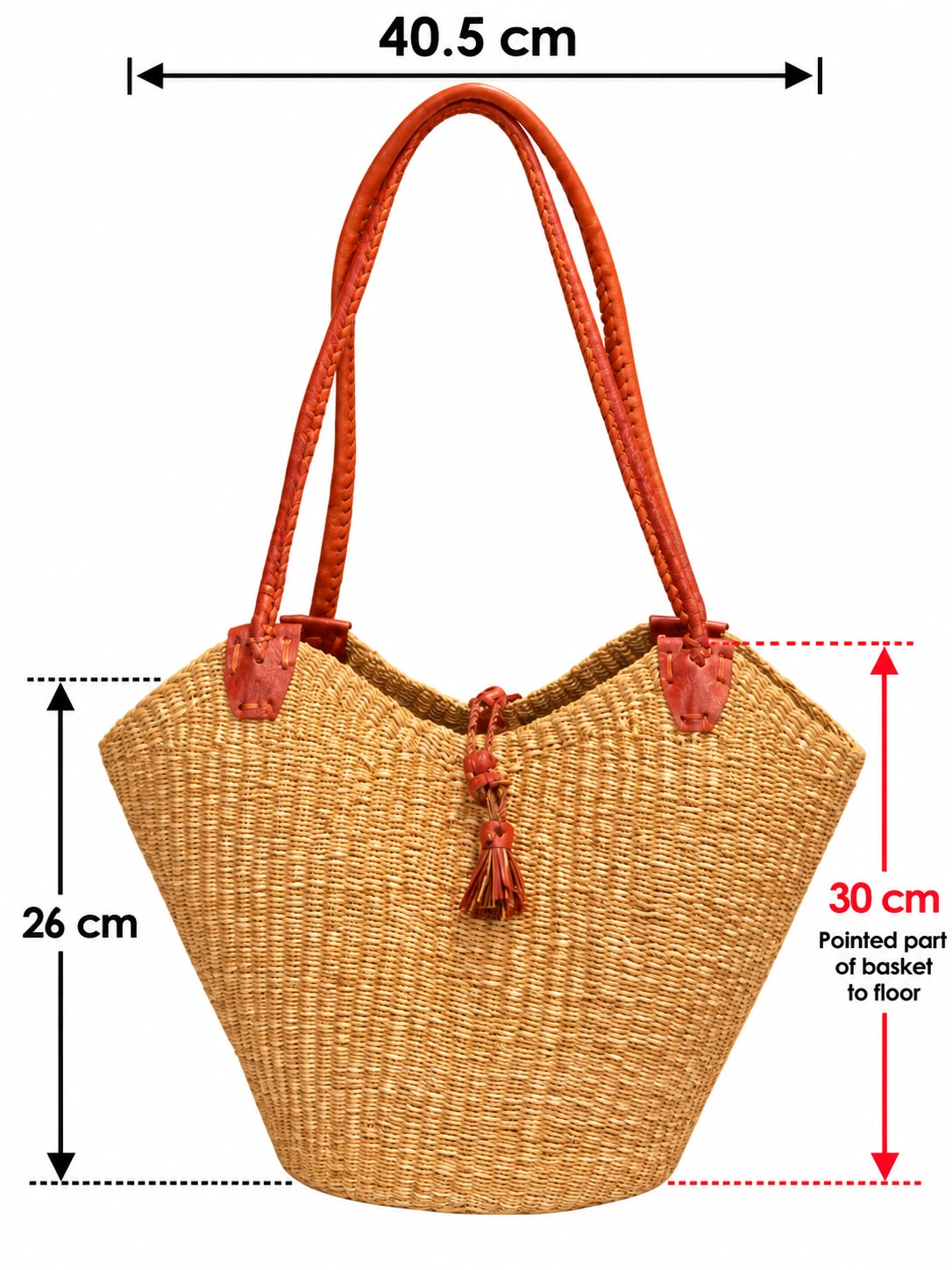Elmina Sands medium basket with dimensions 40.5 cm wide and 30 cm tall