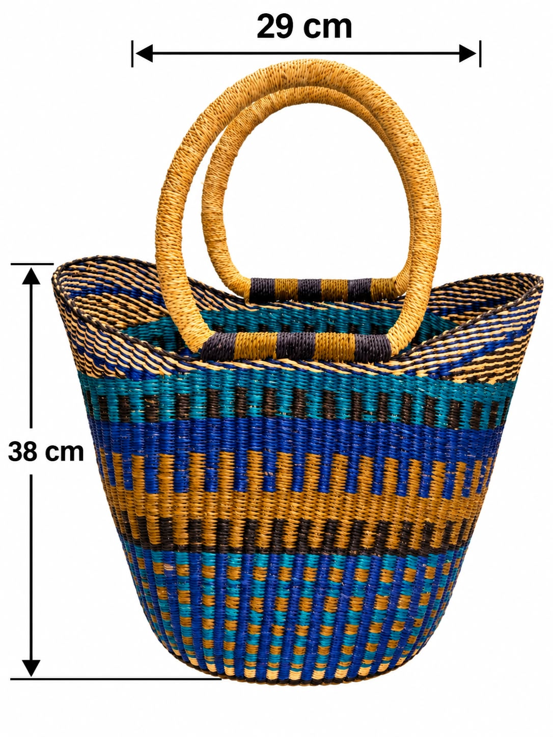 Keta Lagoon medium basket with dimensions 29 cm wide and 38 cm tall