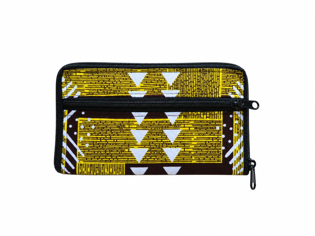 Akosombo Gold shopping bag folded into its compact zipped pouch