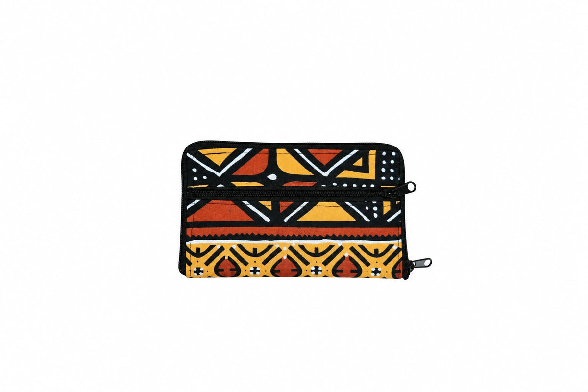 Cape Coast Amber shopping bag folded into its compact zipped pouch