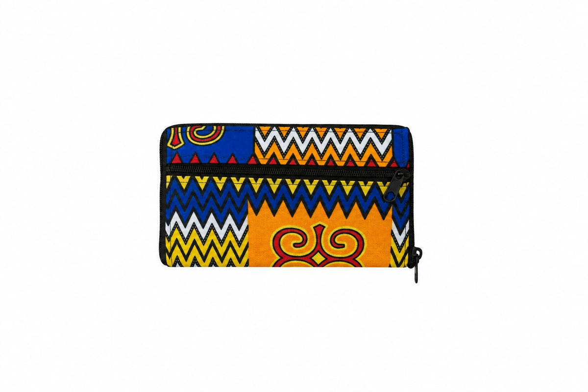 Accra Rhythm shopping bag folded into its zipped pouch