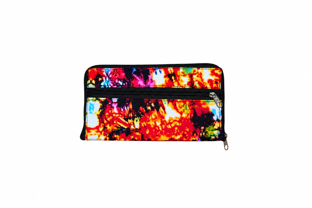Sunset Mosaic shopping bag folded into its zipped pouch